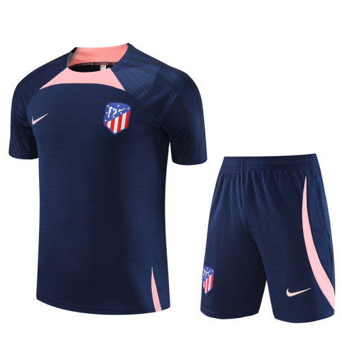 23-24 Atletico Madrid Short Sleeve Training Suit/ 23-24短袖训练服马竞蓝色