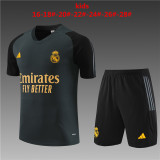 23-24 Real Madrid Short Sleeve Training Suit/ 23-24 短袖训练服皇马深灰色