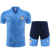 23-24 Manchester City Short Sleeve Training Suit/ 23-24短袖训练服曼城浅兰色