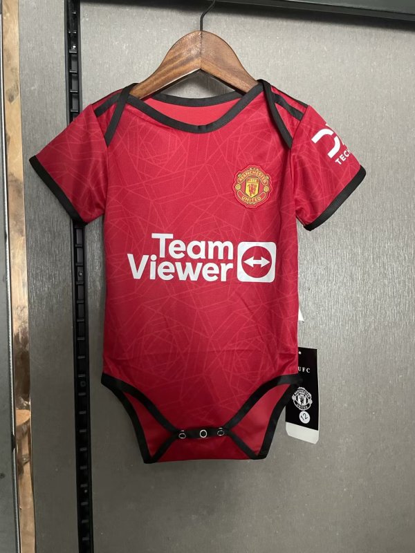 23-24 Manchester United Home Baby Onesies/23-24 曼联主场婴儿装