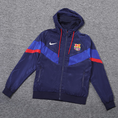 2023 Barcelona Player Hooded Windbreaker S-XXL/2023巴萨宝蓝球员版防风衣