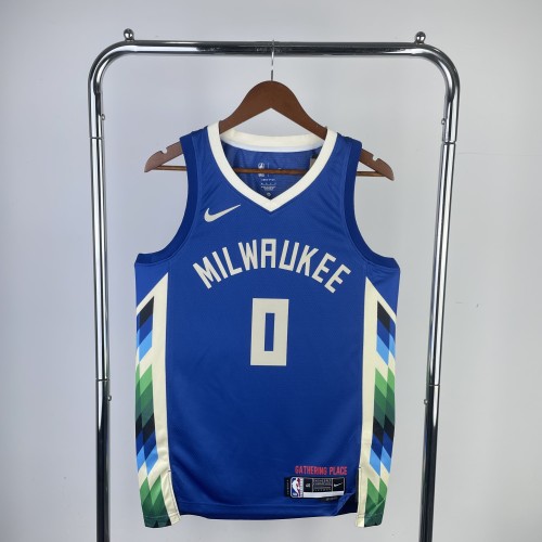 2023 Milwaukee Bucks City Edition NBA Jersey/23赛季雄鹿队城市版0号利拉德