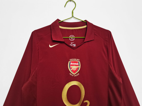 05-06 Arsenal Home Retro Long Sleeve Jersey/05-06 阿森纳主场长袖