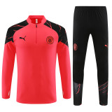 23-24 Manchester City Training Suit/23-24 半拉训练服曼城橙红色