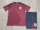 24-25 England Short Sleeve Training Suit/ 24-25 短袖训练服英格兰枣红色