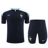 24-25 France Short Sleeve Training Suit/24-25短袖训练服法国宝蓝色