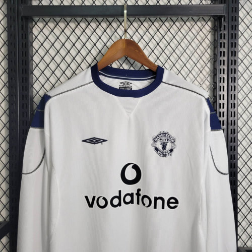 1999-00 Manchester United Away Long Sleeve Retro Jersey/99-00曼联客场长袖