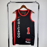 23-24 Chicago Bulls City Edition Derrick Rose #1 Swingman NBA Jersey/24赛季公牛队城市版1号罗斯