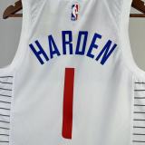 23-24 LA Clippers Home James Harden #1 Swingman NBA Jersey/23赛季快船队主场白色1号哈登