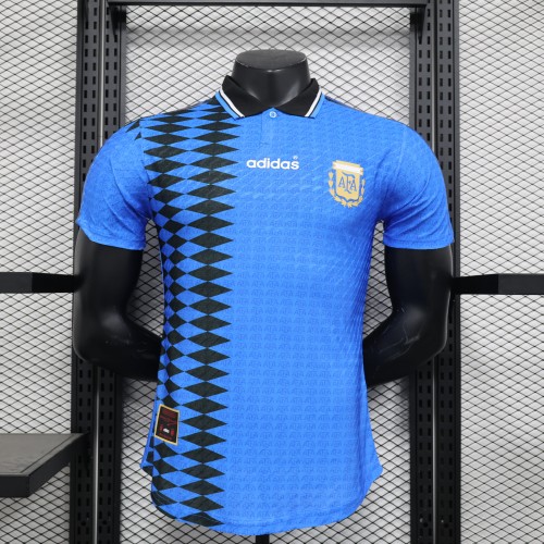 1994 Argentina Away Player Retro Jersey/1994阿根廷客场球员版