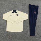 23-24 PSG Training Suit/23巴黎01米白色半拉训练服