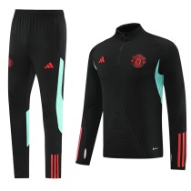 23-24 Manchester United Training Suit/23曼联01黑色半拉训练服