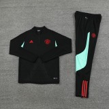 23-24 Manchester United Training Suit/23曼联01黑色半拉训练服
