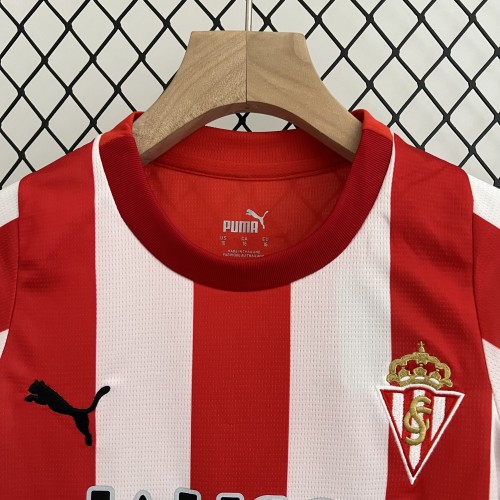 23-24 Sporting Gijon Home Kids Kit/23-24希洪主场童装