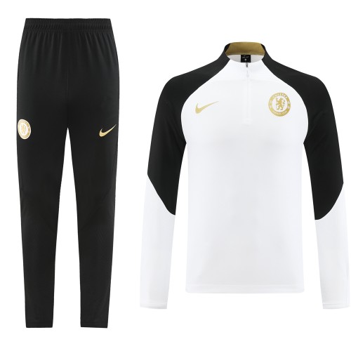 23-24 Chelsea Training Suit/23切尔西01白色半拉训练服