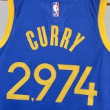 2023 Warriors Away Curry #2974 NBA Swingman Jersey/23赛季勇士队客场蓝色2974号