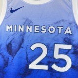 2024 Minnesota Timberwolves City Edition ROSE #25 Swingman NBA Jersey/24赛季森林狼城市版25号罗斯