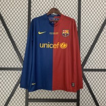 2008-09 Barcelona Champions League Home Long Sleeve  Retro Jersey/08-09巴萨欧冠主场长袖