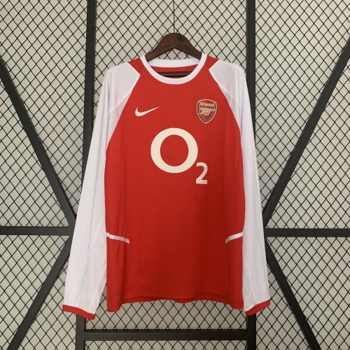 2002-04 Arsenal Home Long Sleeve Retro Jersey/02-04阿森纳主场长袖