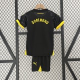 23-24 Borussia Dortmund Away Kids Kit/23-24多特客场童装