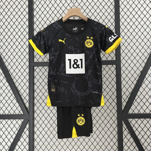 23-24 Borussia Dortmund Away Kids Kit/23-24多特客场童装