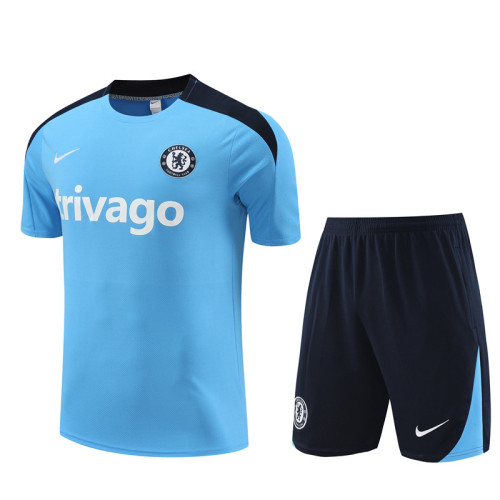 24-25 Chelsea Short Sleeve Training Suit/24-25短袖训练服切尔西浅兰色