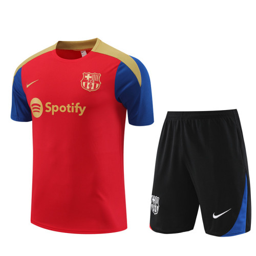 24-25 Barcelona Short Sleeve Training Suit/24-25短袖训练服巴萨红色