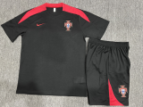 24-25 Portugal Short Sleeve Training Suit/24-25短袖训练服葡萄牙黑色