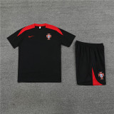 24-25 Portugal Short Sleeve Training Suit/24-25短袖训练服葡萄牙黑色