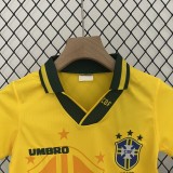 Retro 93-94 Brazil Home Kids Kit/93-94巴西主场童装