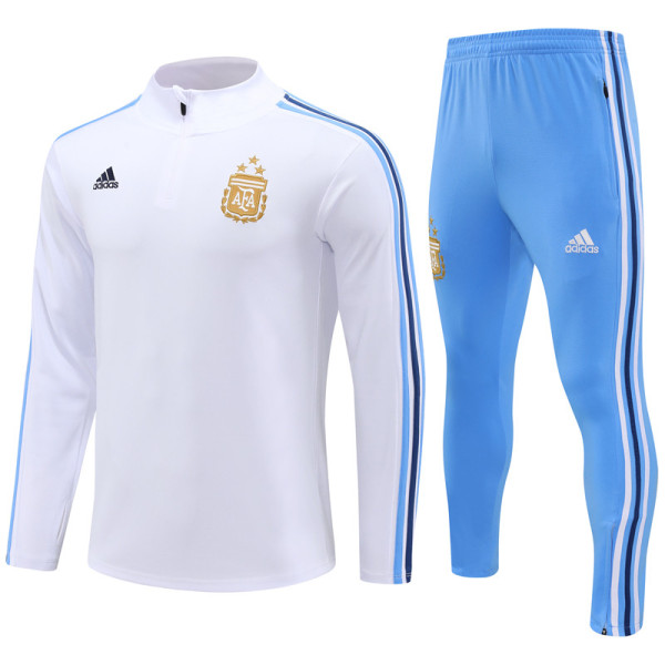 23-24 Argentina Training Suit/23-24阿根廷白色半拉训练服