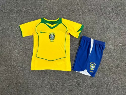 Retro 2004 Brazil Home Kids Kit/ 2004 巴西主场童装