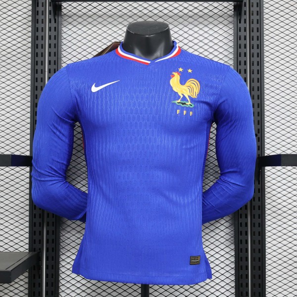 2024 France Home Player Long Sleeve Jersey/2024 法国主场球员版长袖