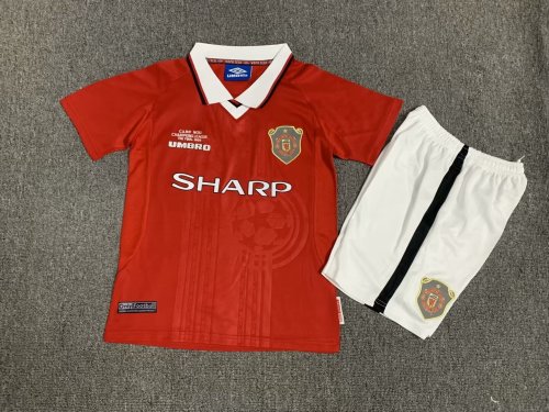 Retro 99-00 Manchester United  Home Kids Kit/ 99-00 曼联主场童装