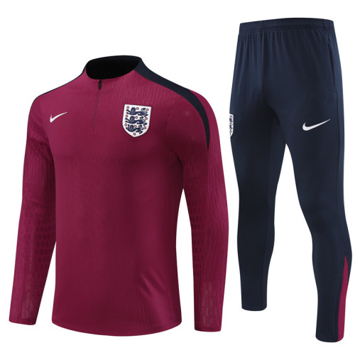 2024 England Red Player Version Training Suit/2024英格兰红色半拉训练服，球员版