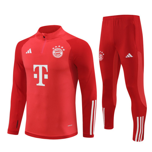 23-24 Bayern Munich Red Training Suit/23-24拜仁半拉训练服