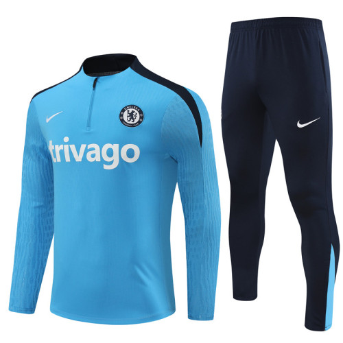 24-25 Chelsea Light Blue Player Training Suit/23-24切尔西半拉训练服,球员版