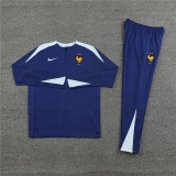 2024 France Blue Player Version Training Suit/2024法国蓝色半拉训练服，球员版