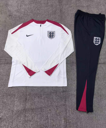 2024 England White Player Version Training Suit/2024英格兰半拉训练服，球员版