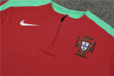 2024 Portugal Red Player Version Training Suit/2024葡萄牙半拉训练服，球员版