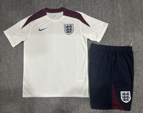 2024 England White Short Sleeve Training Suit/2024英格兰白色短袖训练服