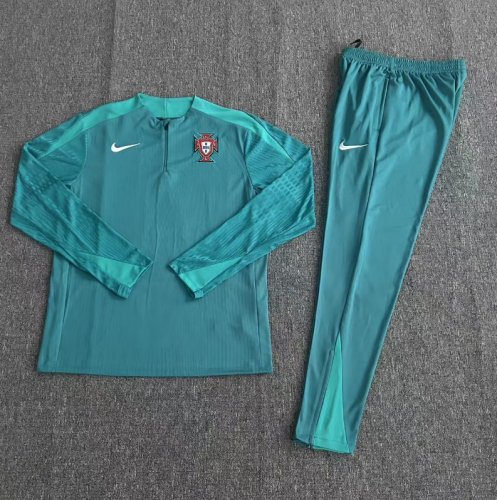 2024 Portugal Green Player Version Training Suit/2024葡萄牙半拉训练服，球员版
