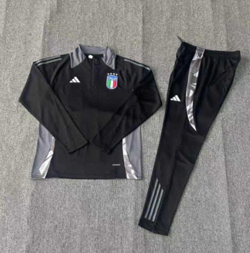 2024 Italy Black Training Suit/2024意大利黑色半拉训练服