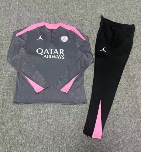 24-25 PSG Dark gray Player Version Training Suit/24-25PSG巴黎半拉训练服，球员版