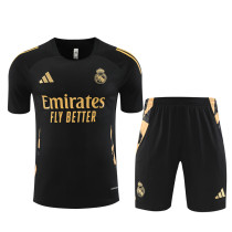 24-25 Real Madrid Black Gold Short Sleeve Training Suit/ 24-25 皇马黑金短袖训练服
