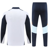 24-25 Real Madrid White Training Suit/ 24-25 皇马白色半拉训练服