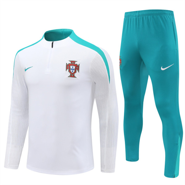 2024 Portugal White Player Version Training Suit/2024葡萄牙半拉训练服，球员版