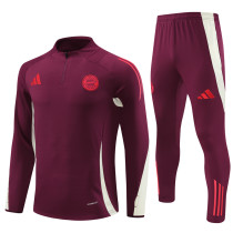 24-25 Bayern Munich Red Training Suit/24-25拜仁半拉训练服