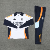 24-25 Real Madrid White Training Suit/ 24-25 皇马白色半拉训练服