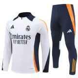 24-25 Real Madrid White Training Suit/ 24-25 皇马白色半拉训练服